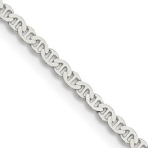 2.25mm Sterling Silver Solid Flat Anchor Chain Anklet, 10 Inch